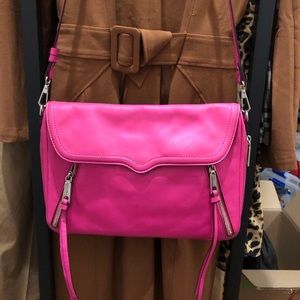 Neon pink Rebecca minkoff genuine leather shoulder bag